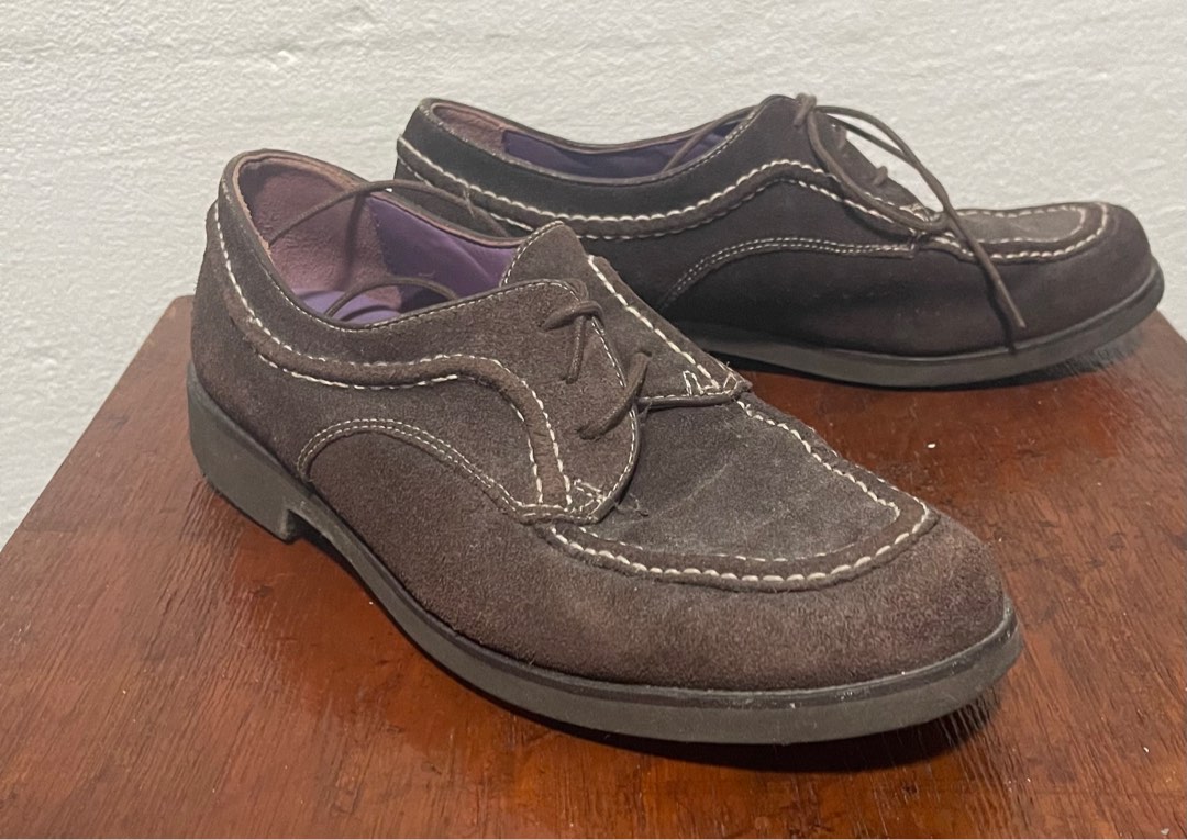 Brown Suede Oxford Shoes, Women's Fashion, Footwear, Loafers on Carousell