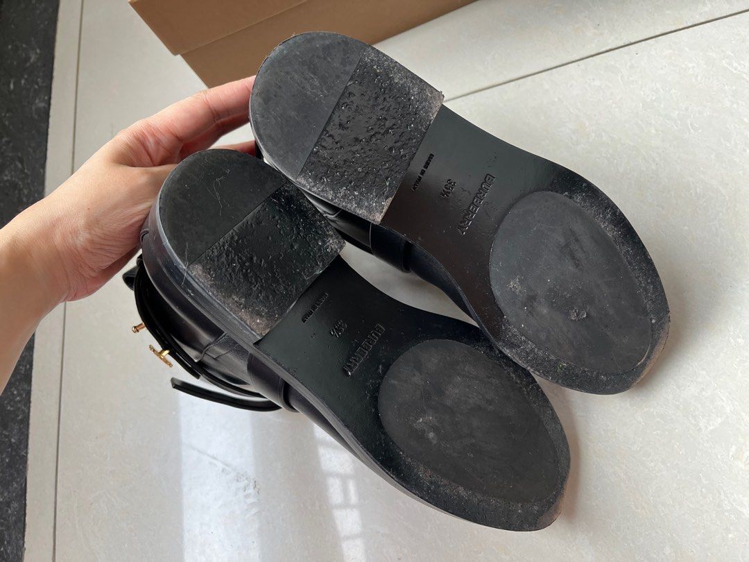 Burberry black ankle flat boots Carousell