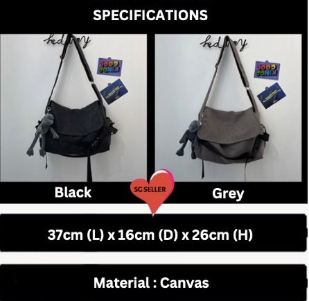 Canvas Messenger Bag Men Ladies Korean Ulzzang Big Capacity Sling