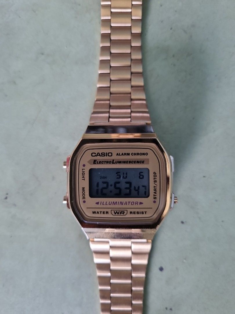 Casio a168 rose clearance gold