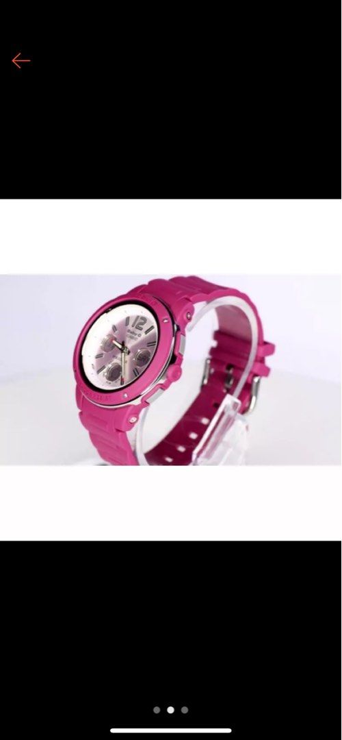 CASIO BABY-G PINK BGA-150-4B (Category: Women's Watches) located in Quezon City. Submitted by dan.declutters (Listing ID 1247394760, Image 3). Description: Baby G BGA150-4B BGA-150-4BDR Rfs: decluttering -authentic with working battery, comes with the tin can -preloved and very well maintained -no scratches on the screen, straps and lock , buttons in great condition Mineral Glass 100-meter water resistance Case / Bezel / Band material: Resin / St