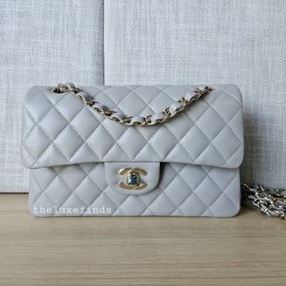 grey chanel flap