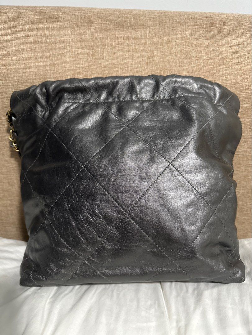 Chanel 22 metallic grey hobo bag medium, Luxury, Bags & Wallets on Carousell