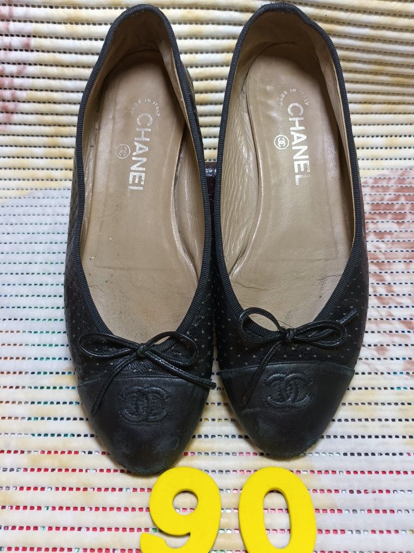 Chanel Size 39 ballerina Flat Shoes Black