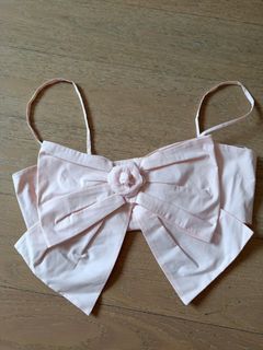 Tops, Chanel Ribbon Bow Tie Comes With Free Cute Cotton Cropped Cami Top
