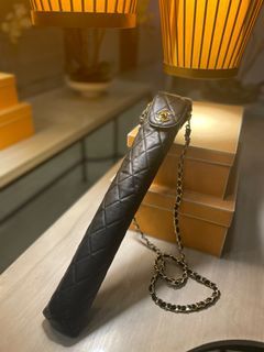 Chanel Umbrella with a black leather Calfskin case