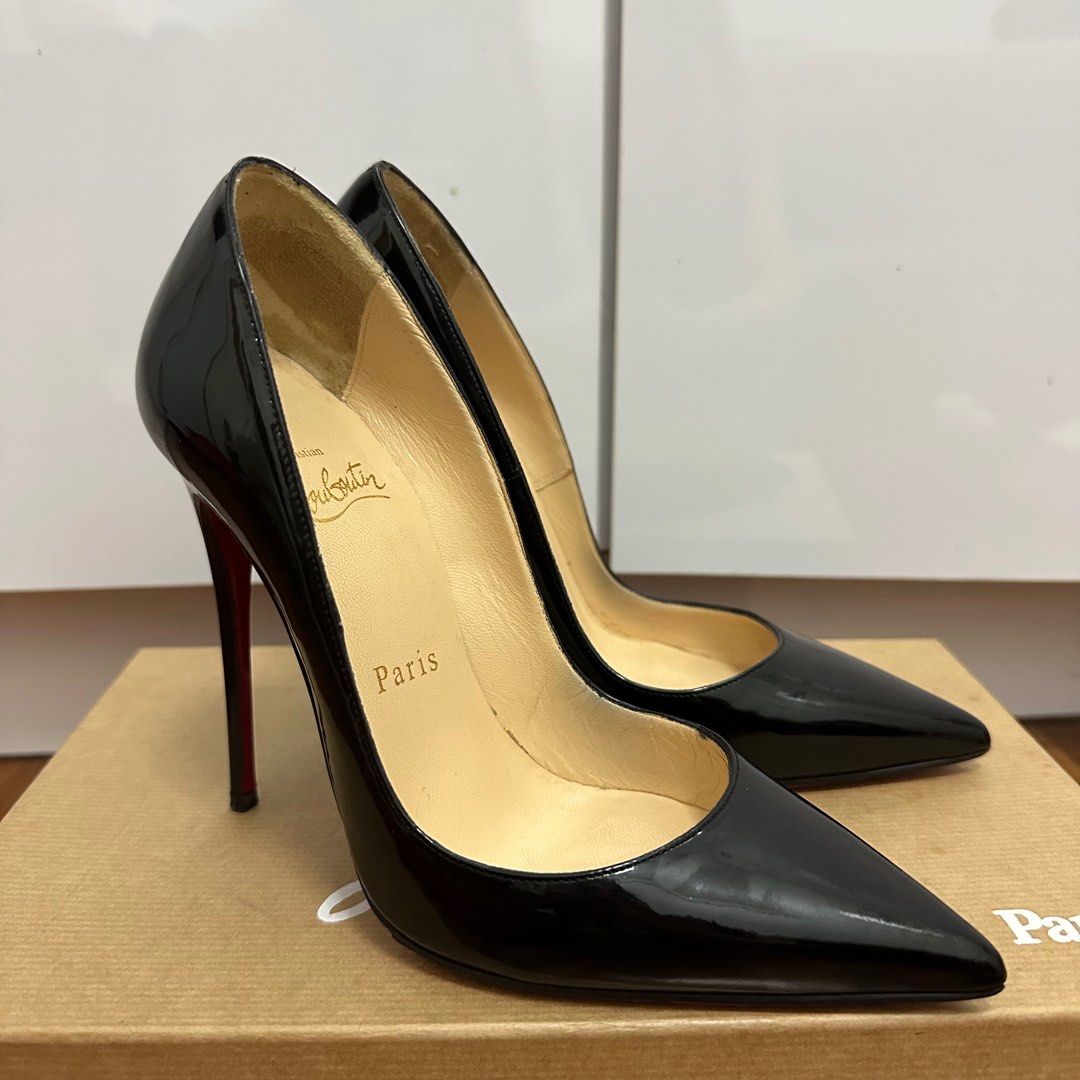 Christian Louboutin So Kate Black Patent Leather Heels