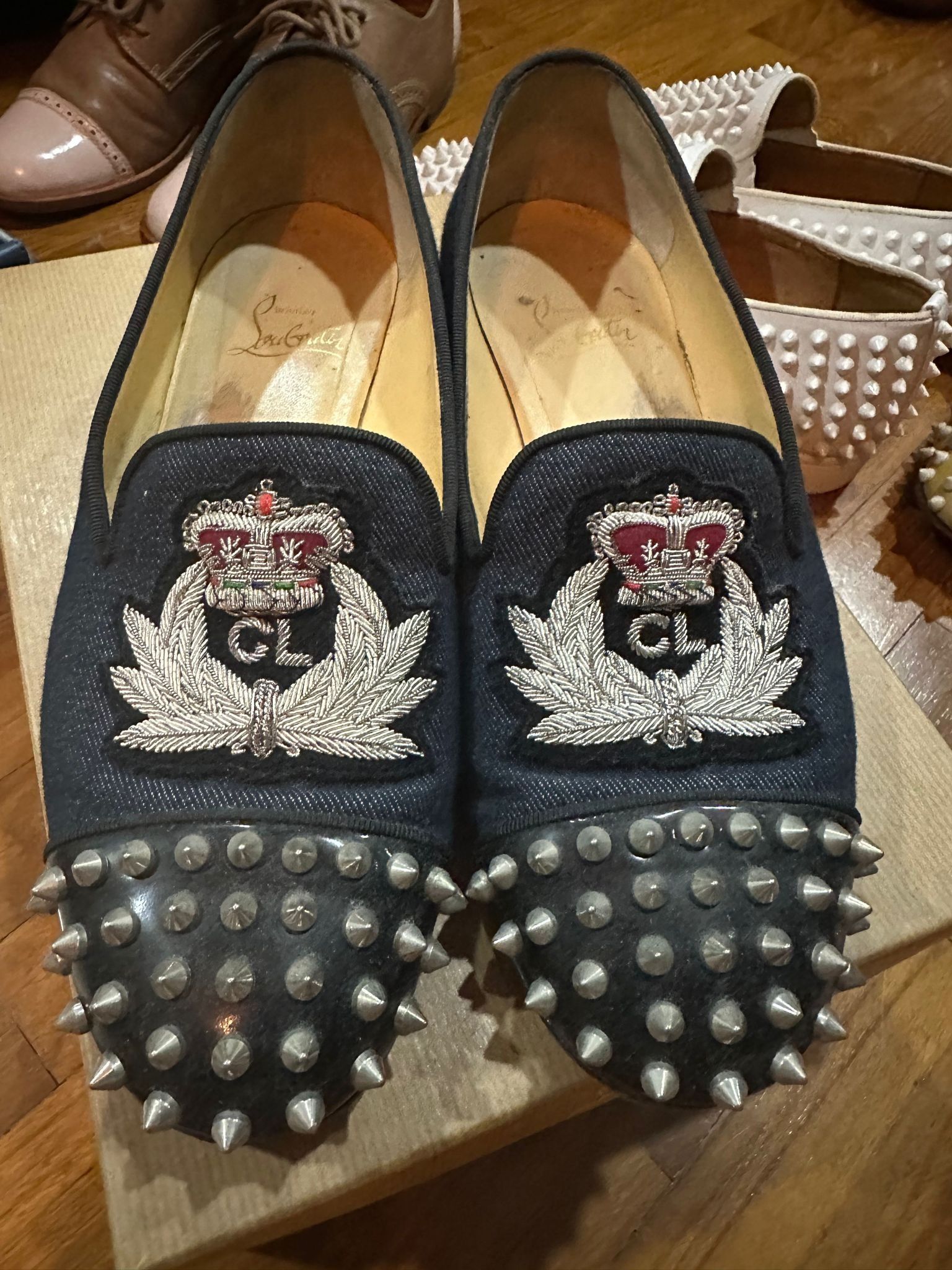 Guvernør lade bånd Christian Louboutin Women's Shoes Spike Loafers 39, Luxury, Sneakers &  Footwear on Carousell