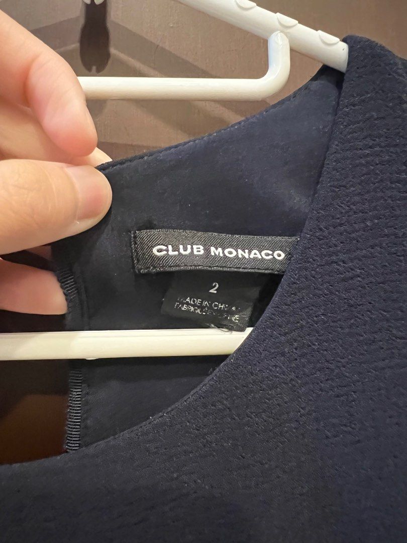 Club Monaco Dress (Category: Dresses) located in Manila. Submitted by declutteringacct (Listing ID 1247426367, Image 3). Description: Unique scallop design. Color: Navy blue.