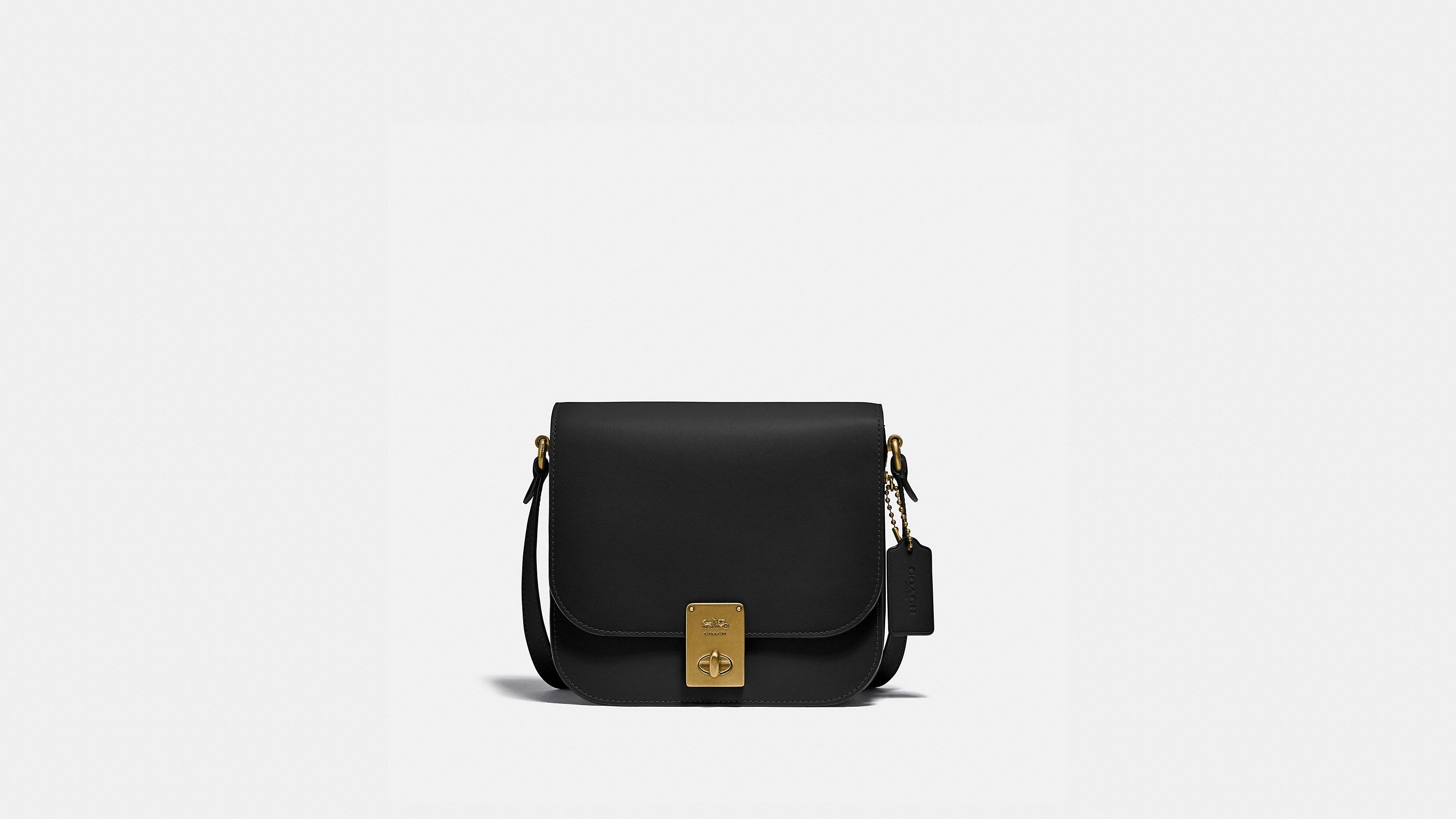 COACH AUTHENTIC COACH BLACK HUTTON SADDLE BAG 610 Luxury Bags