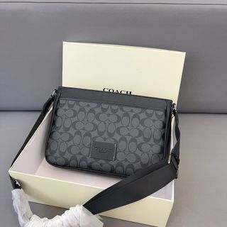 Coach] Crossbody Bag Signature Charcoal Black Men's c9867