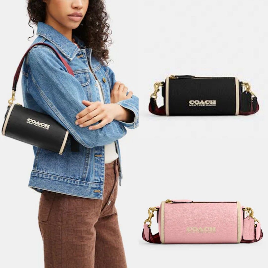 Coach denim barrel bag top