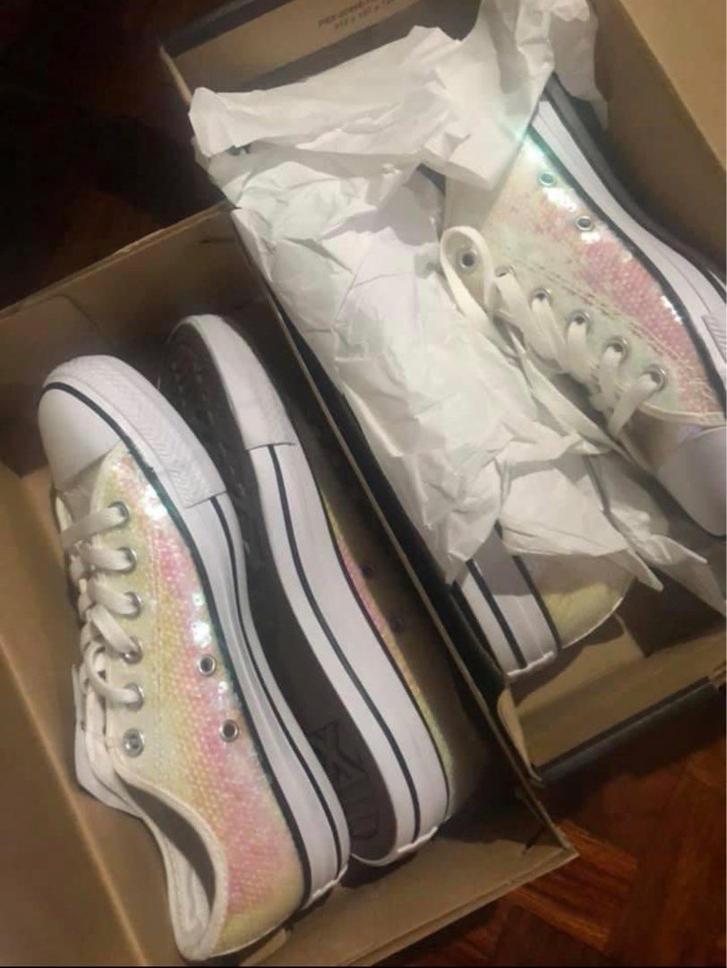 Iridescent outlet sequin converse
