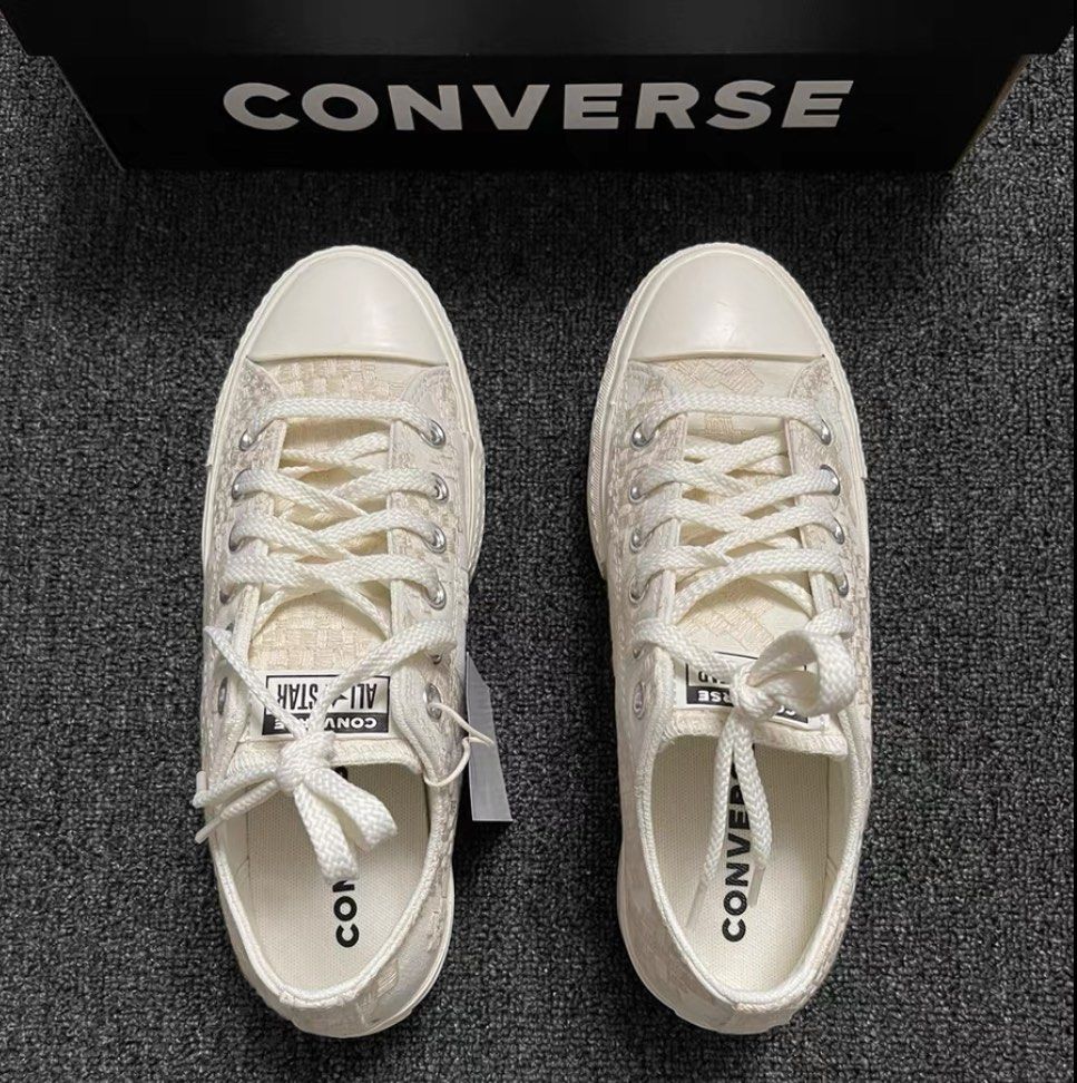 White leather converse lift shop