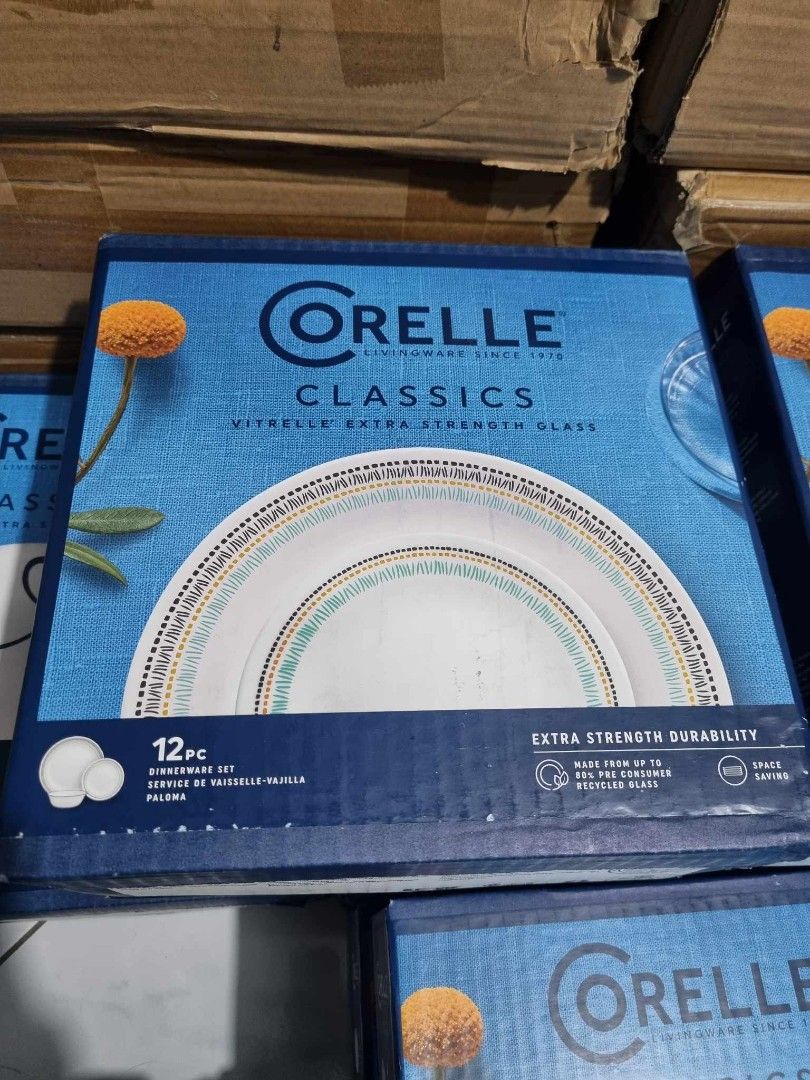 CORELLE 12PCS DINNERWARE SET (Category: Dinnerware & Cutlery) located in Antipolo. Submitted by mgrace0920 (Listing ID 1247444903, Image 2). Description: CORELLE 12PCS DINNERWARE SET contains: 4 Dinner plates (10.5 inch / 26.7 cm) 4 Dessert plates (7.5 inch / 19 cm) 4 Soup/Cereal bowls (18 oz / 532 ml) 3500PHP EACH.