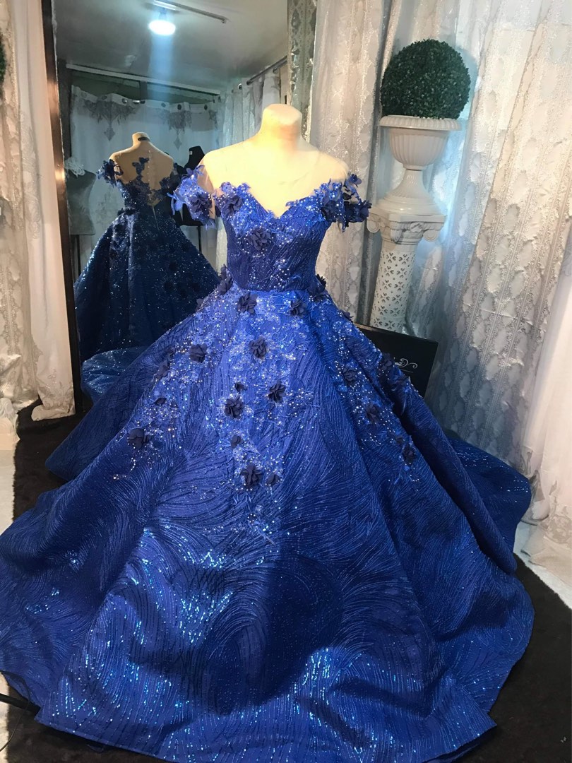 Mexico Quinceanera Dresses Royal Blue Ruffles Lace Appliques Ball Gown  Puffy Princess Satin Women Prom Dress Debut Corset Back - AliExpress