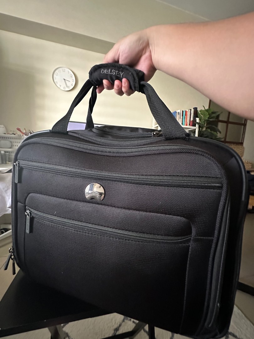 DELSEY Wheeled Rolling Travel Bag Black Telescopic Handle Carry On Luggage on Carousell