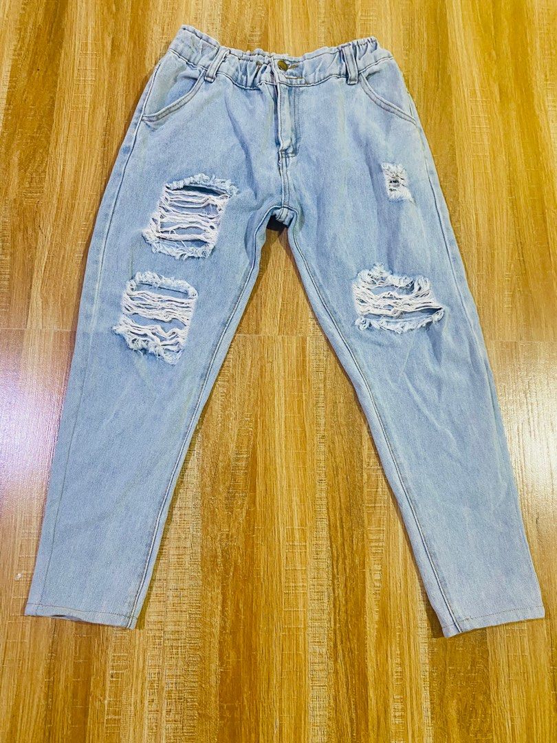 Denim Ripped Jeans on Carousell