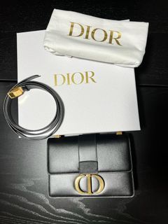 AUTH Dior 30 Montaigne Bag - Indigo Blue Gradient Calfskin