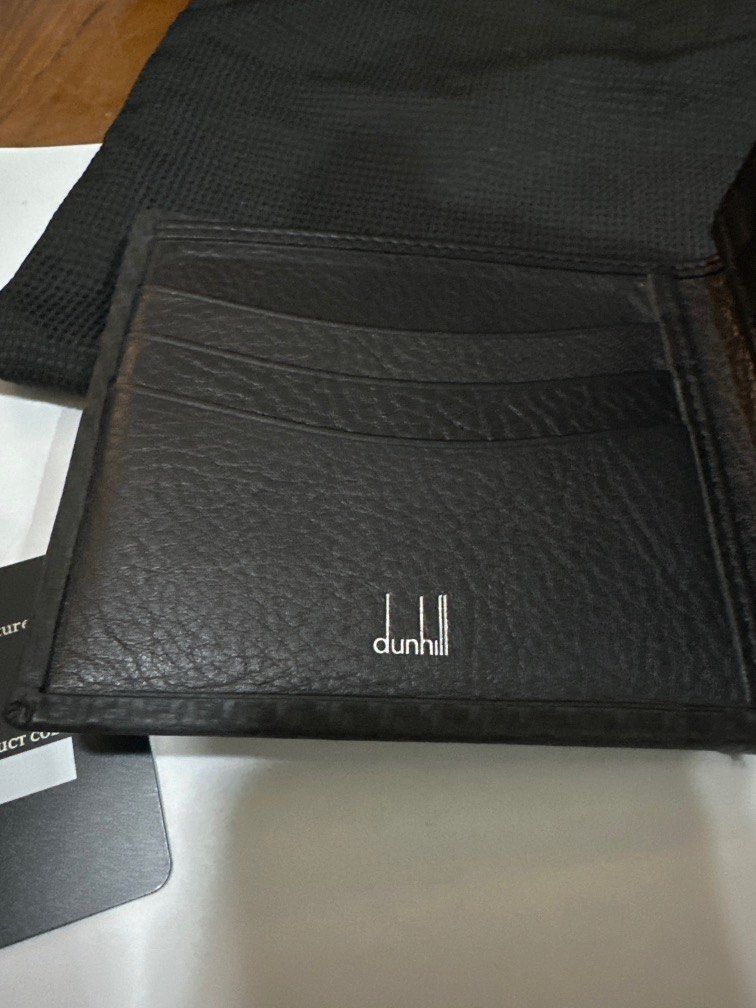 Dunhill Chassis Black 6 cards, 2 IDs, carbon fiber pattern billfold