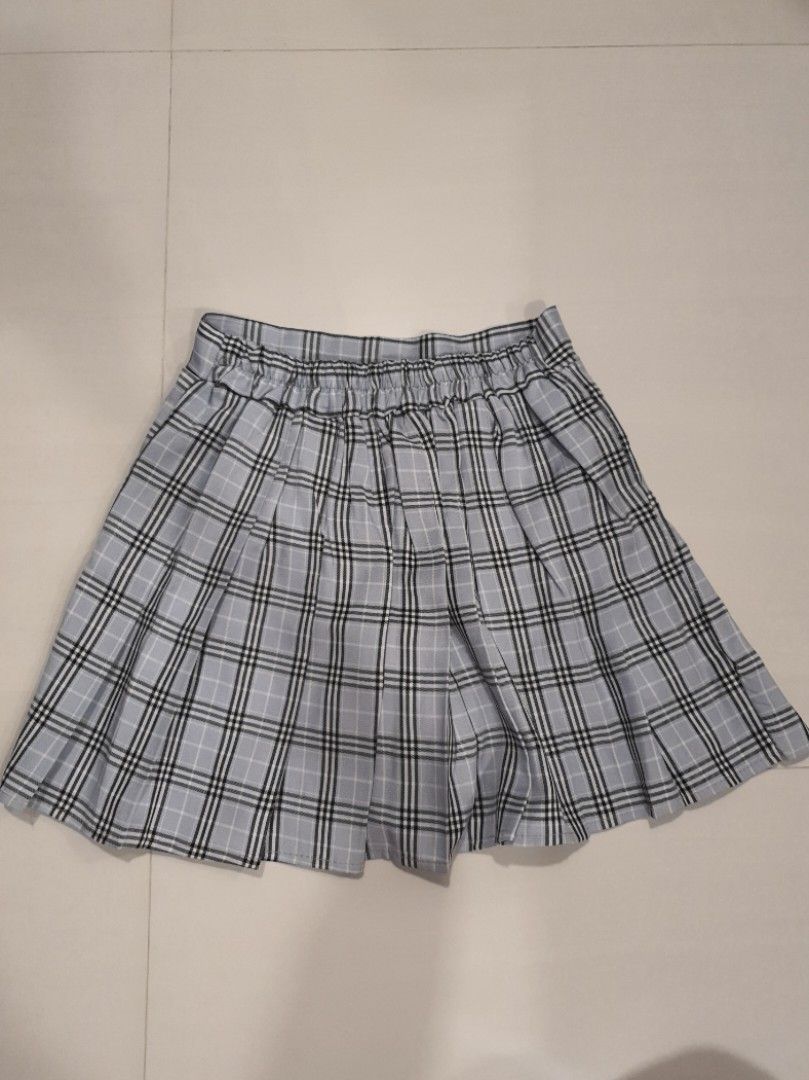 Elastic waist pleated skirt sale