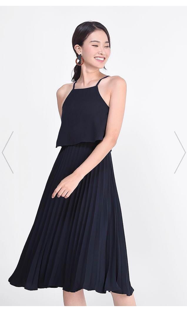 open lace back dress Block Print Pleated Dress Assorted  Inside Living Singapore