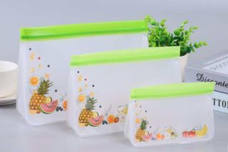 6pcs Reusable Freezer Gallon Bags Dishwasher Safe, Large Food Storage Bags  Leakproof Reusable Silicone Ziplock Bags For Marinate Meats, Fruits, Sandwi