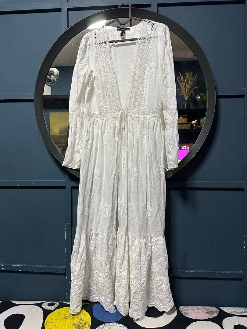 forever21 long cardigan white (free postage sm), Beauty & Personal Care,  Bath & Body, Body Care on Carousell