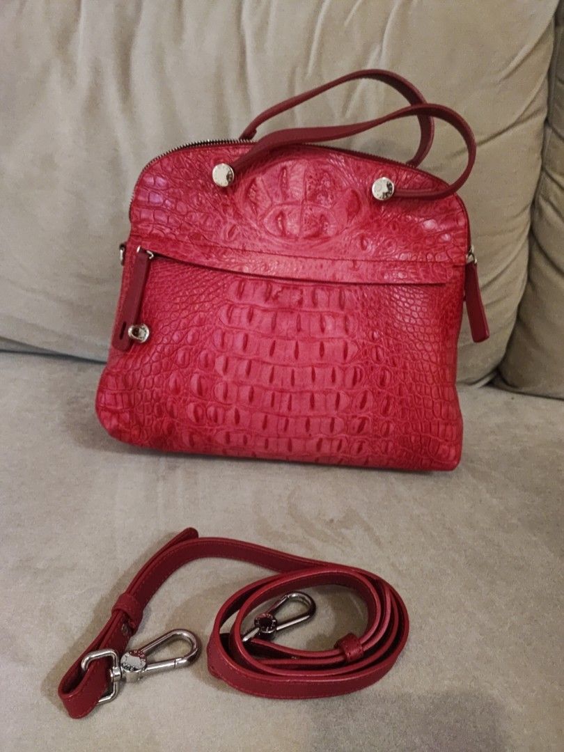 Furla crocodile leather handbag
