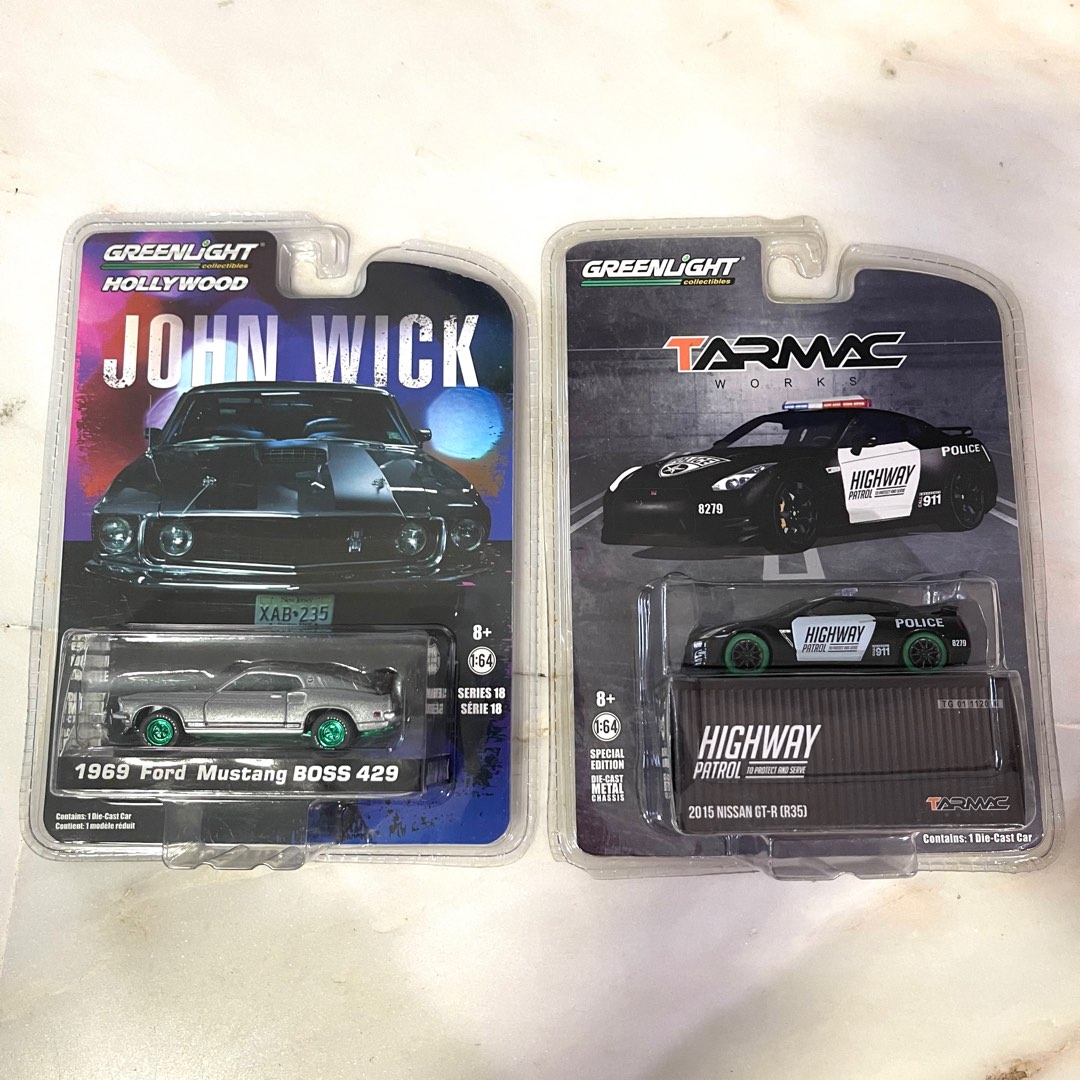 Greenlight Chase 30 EACH. John Wick Ford Mustang Boss, 2015 Nissan GTR