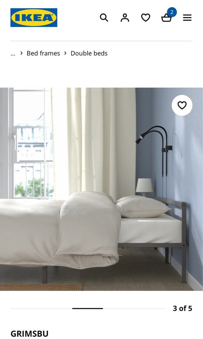 GRIMSBU Ikea Bed Frame, Furniture & Home Living, Furniture, Bed Frames