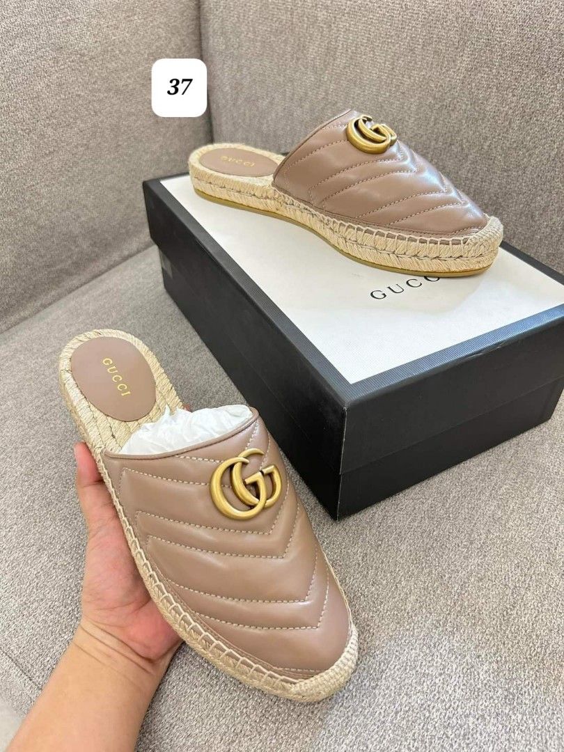 Gucci Shoes Gucci Gg Espadrille Mules Flats