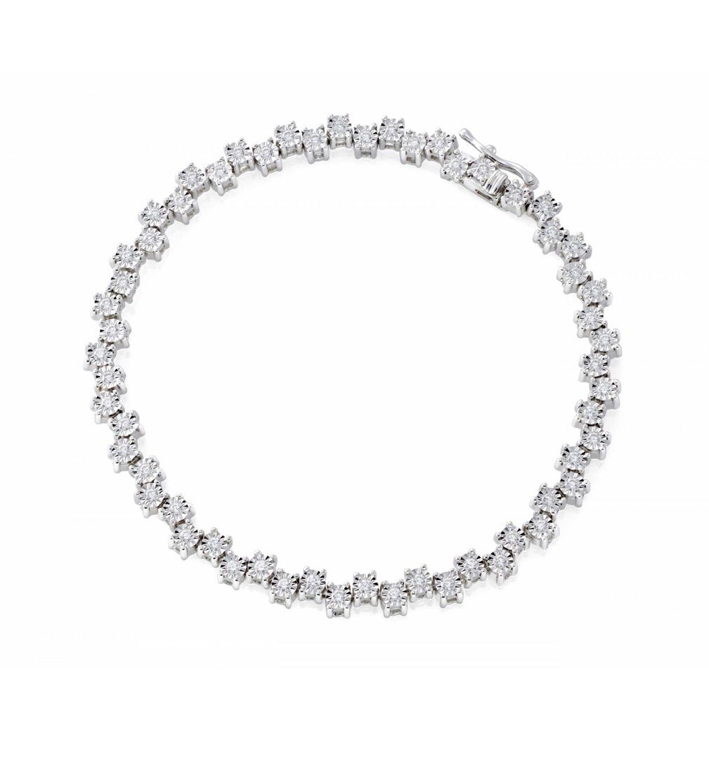 Habib Jewels Bush Poppy Diamond Tennis Bracelet In 375/9K White Gold