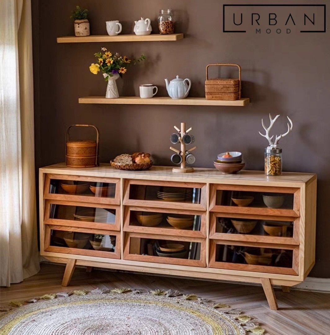 Vintage dark shop wood sideboard