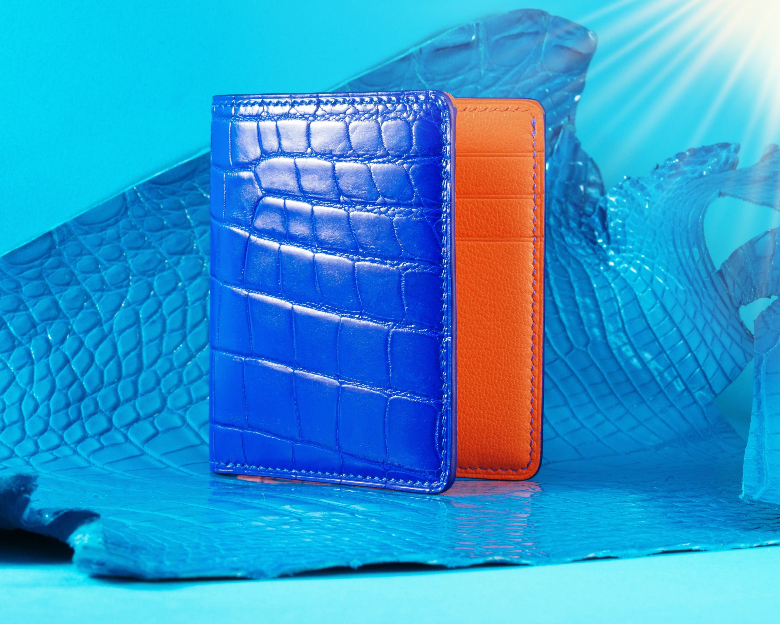 Hermes blue alligator wallet sale