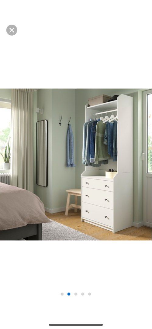 HAUGA Open Wardrobe With Drawers, White, 70x199 Cm Best, 55% OFF