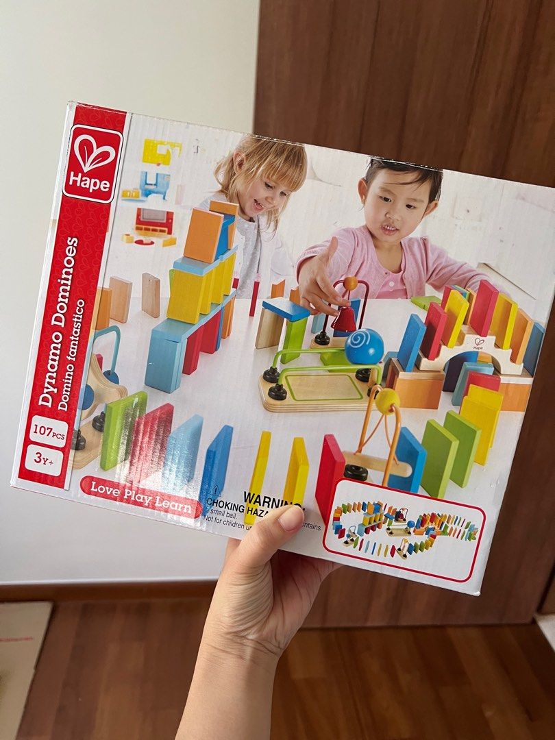 Hape dynamo kid's top wooden domino set