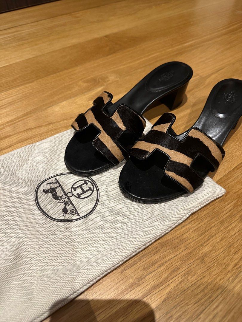 Hermes cheap black slippers