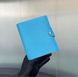 HERMES Ulysse PM Leather Notebook Blue
