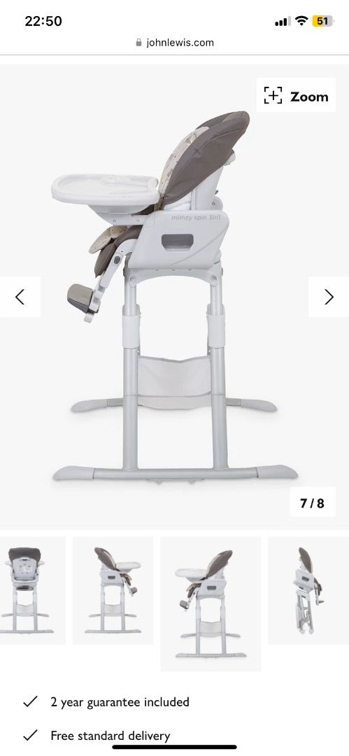 High Chair Joie Baby Mimzy 3 in 1 Spin Highchair Babies Kids