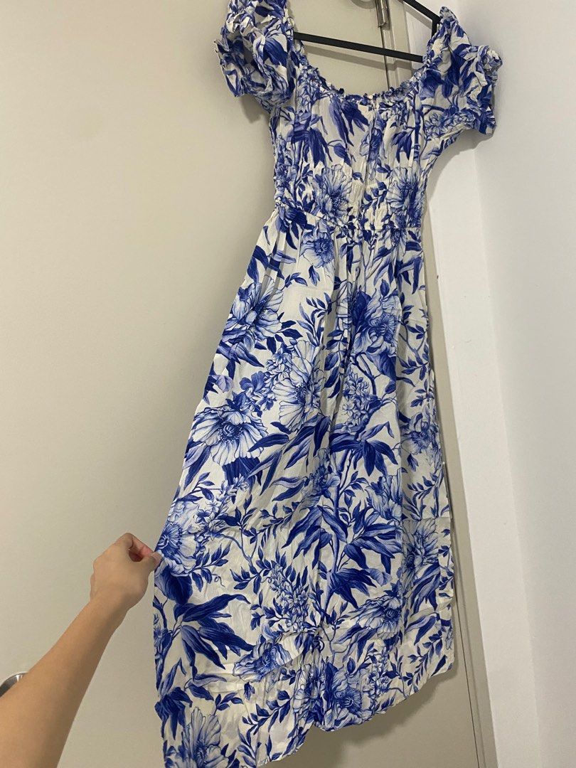 H&m blue cheap floral dress