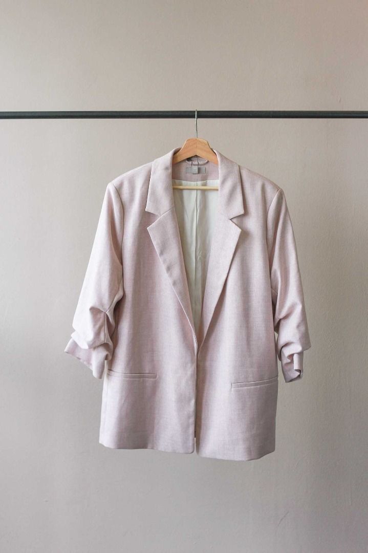 H&M Gathered Sleeve Blazer, Women's Fashion, Coats, Jackets and