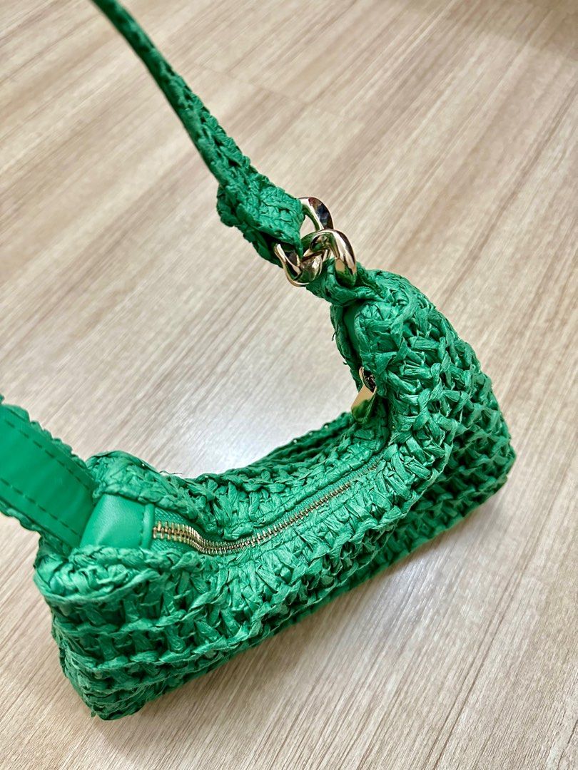 H M Rattan Bag in Green