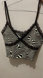 hnm tank top coklat zebra size L