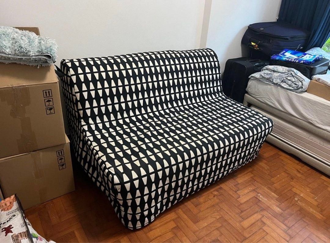 Ikea Lycksele 2seater foldable sofa chair bed (with cover), Furniture
