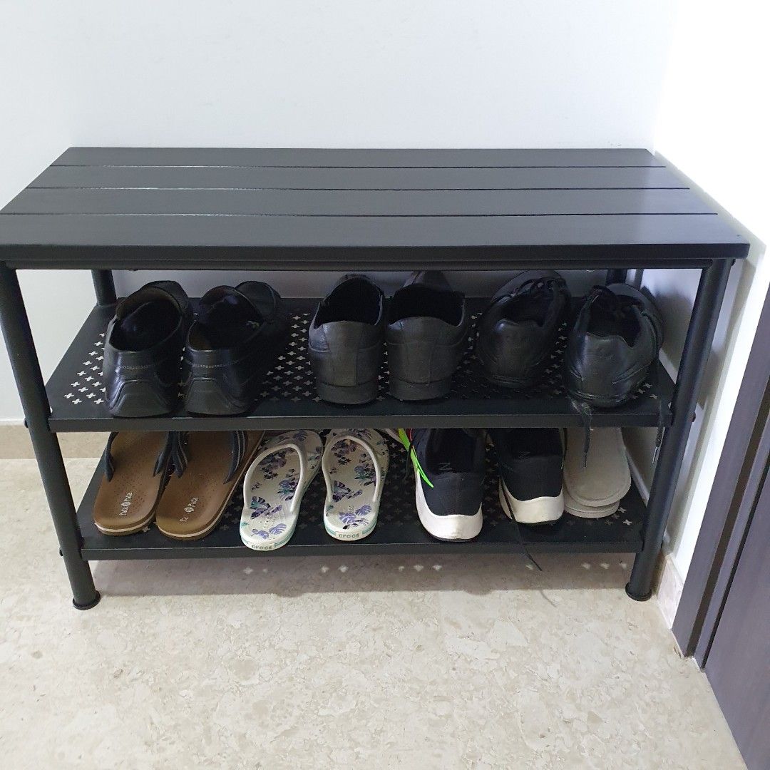 RTP100 IKEA TJUSIG Shoe Storage Rack with Bench, Furniture & Home