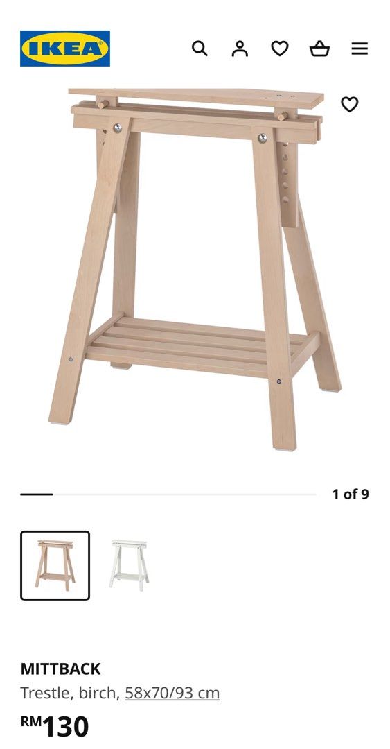 IKEA Wooden Table Leg Set MITTBACK, Furniture & Home Living