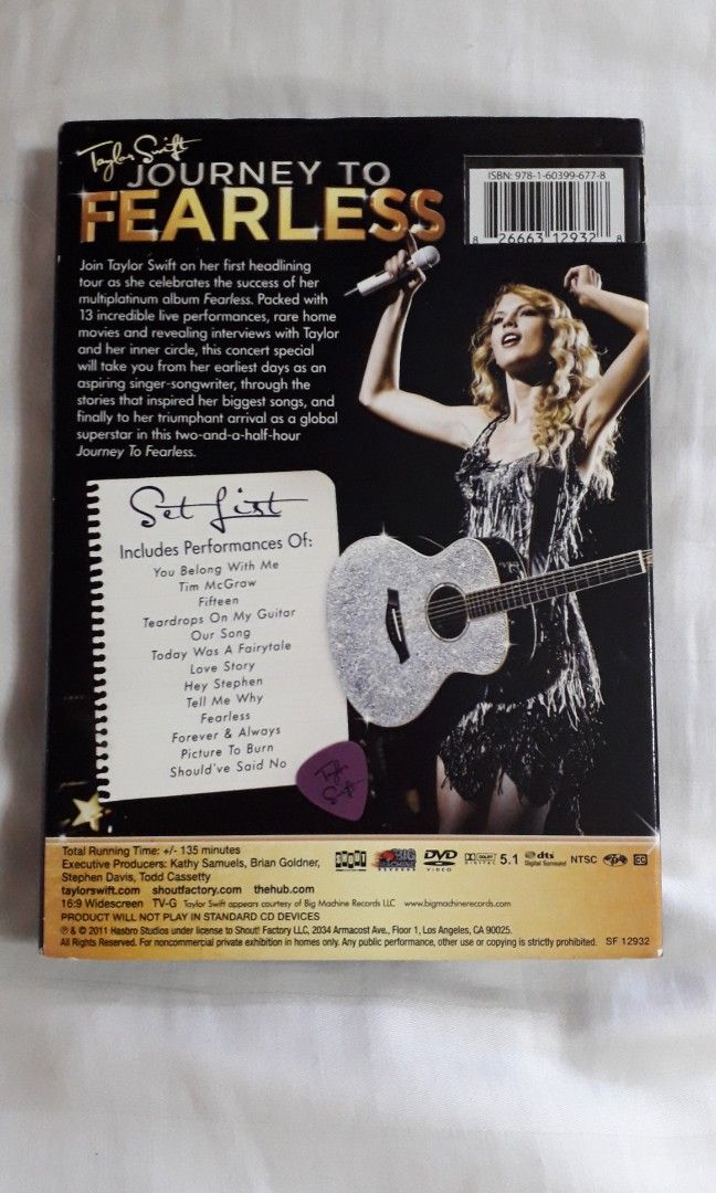 Journey to Fearless Taylor Swift (DVD), Hobbies & Toys, Music