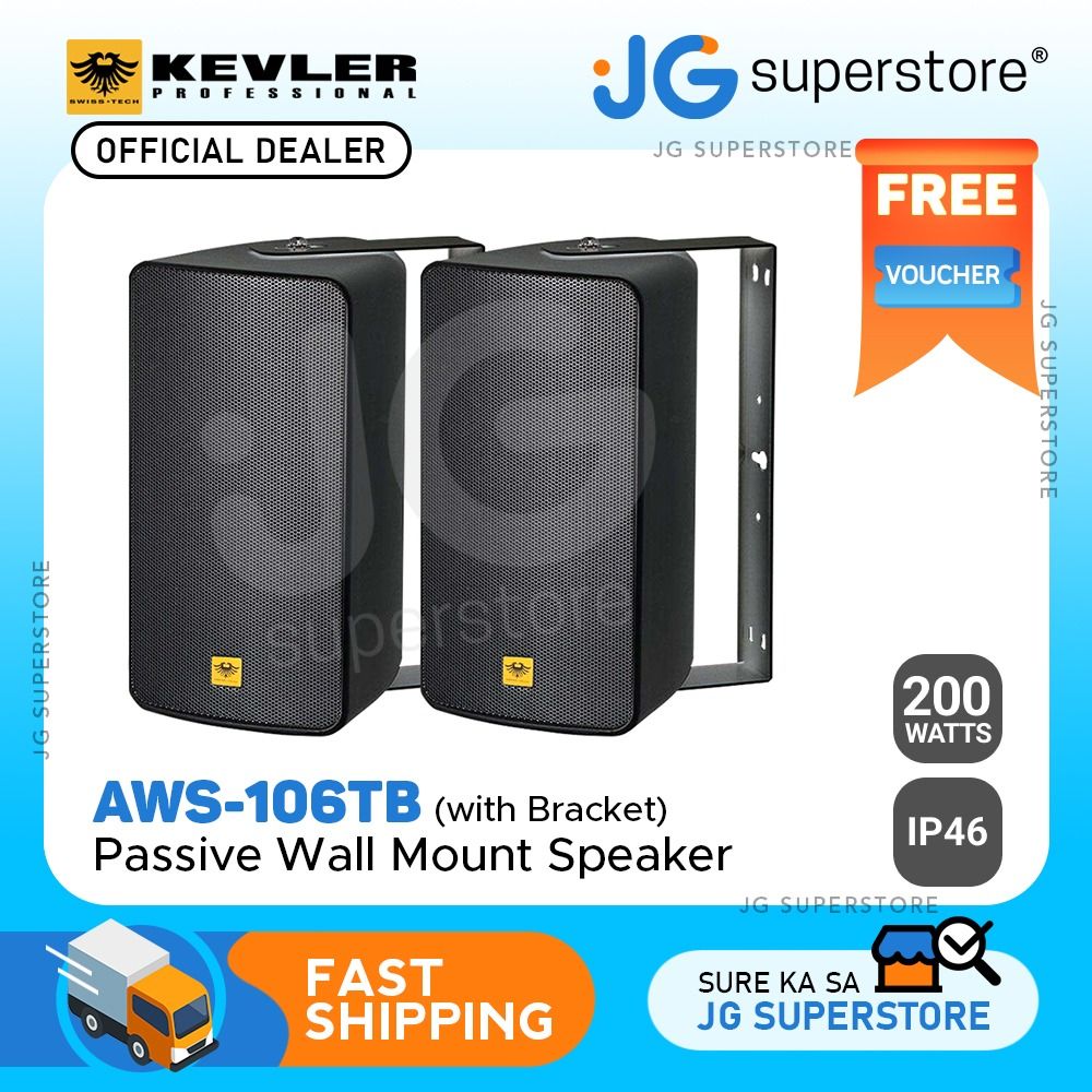 KEVLER AWS106T 6.5" 200W 2Way Full Range Passive Waterproof Wall Mount Speaker (PAIR) with
