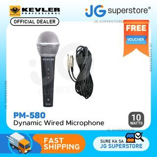 KEVLER PM-580 Professional Dynamic Karaoke Wired Microphone with 10-Meters Cable with 10Watts and 4 Ohms Impedance | JG Superstore